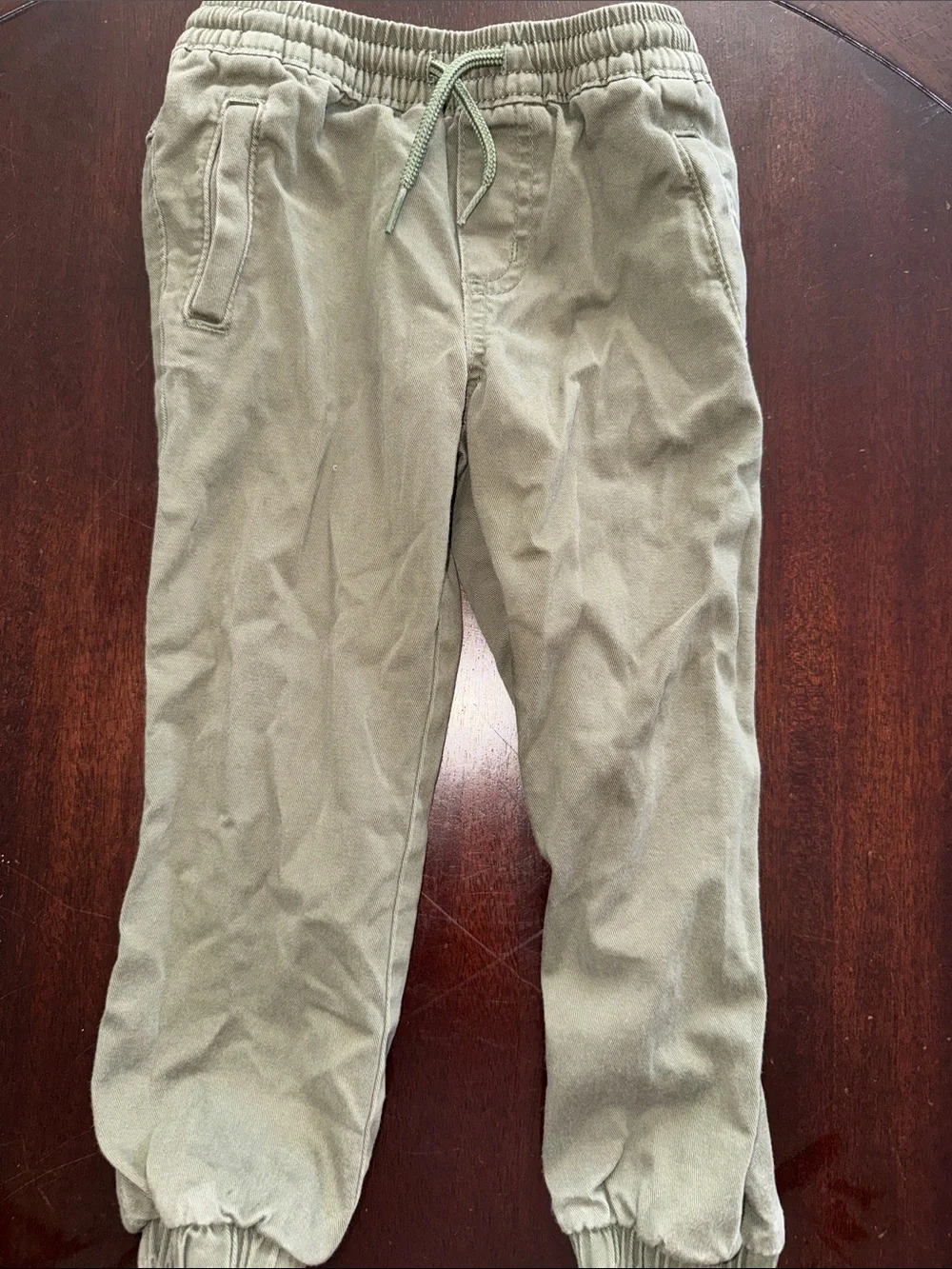 Old Navy Kids Olive Green Drawstring Cuffed Joggers